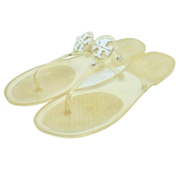 TORY BURCH~Mini Miller~RUBBER JELLY SLIDES FLAT THONG SANDAL SHOES SZ 10 - Picture 1 of 5